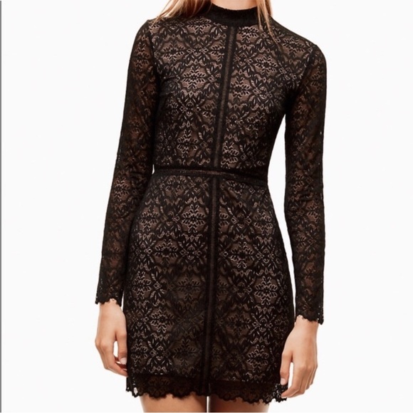 Aritzia Wilfred Janvry Black Lace Mock Neck Dress NWT - Picture 2 of 7